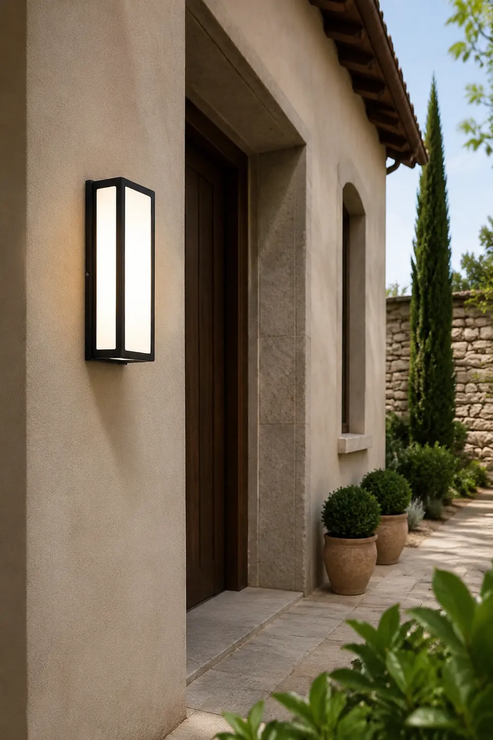 Rectangular Minimalist LED Waterproof Black Modern Outdoor Wall Lights - Lumpaz