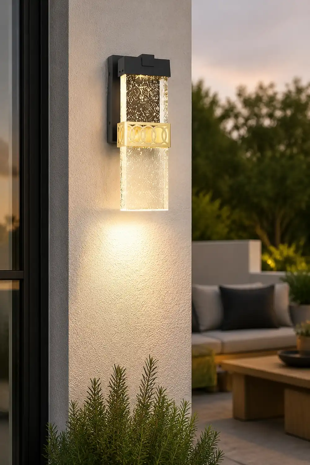 Bubbles Crystal LED Waterproof Black Simple Modern Outdoor Wall Lights - Lumpaz