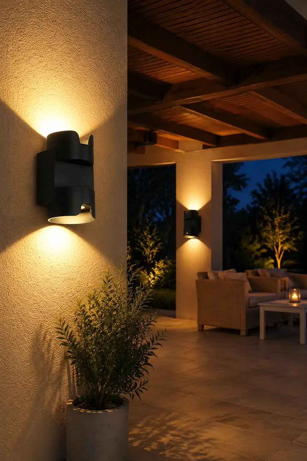 Waterproof Up and Down Light LED Black Modern Wall Washer Light Wall Lamp - Lumpaz