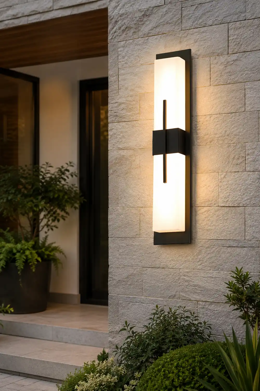 Creative Rectangular LED Waterproof Black Modern Outdoor Wall Lamp - Lumpaz
