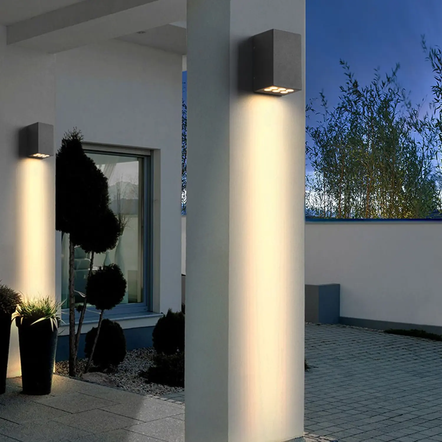 Two Light Effect Optional Waterproof LED Wall Light for Outdoor Villa Courtyard - Lumpaz