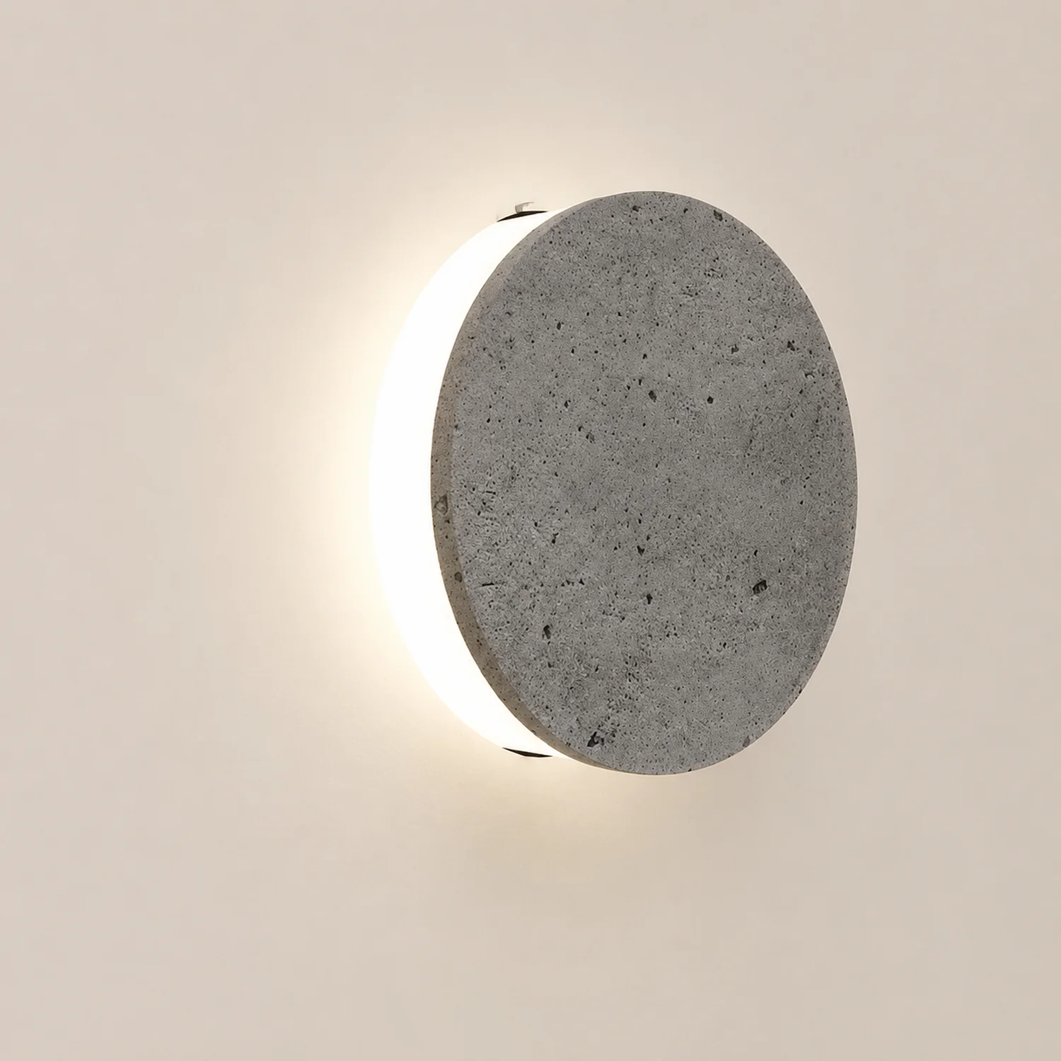 Round Concrete LED Waterproof Gray Modern Outdoor Wall Lights Porch Lights - Lumpaz