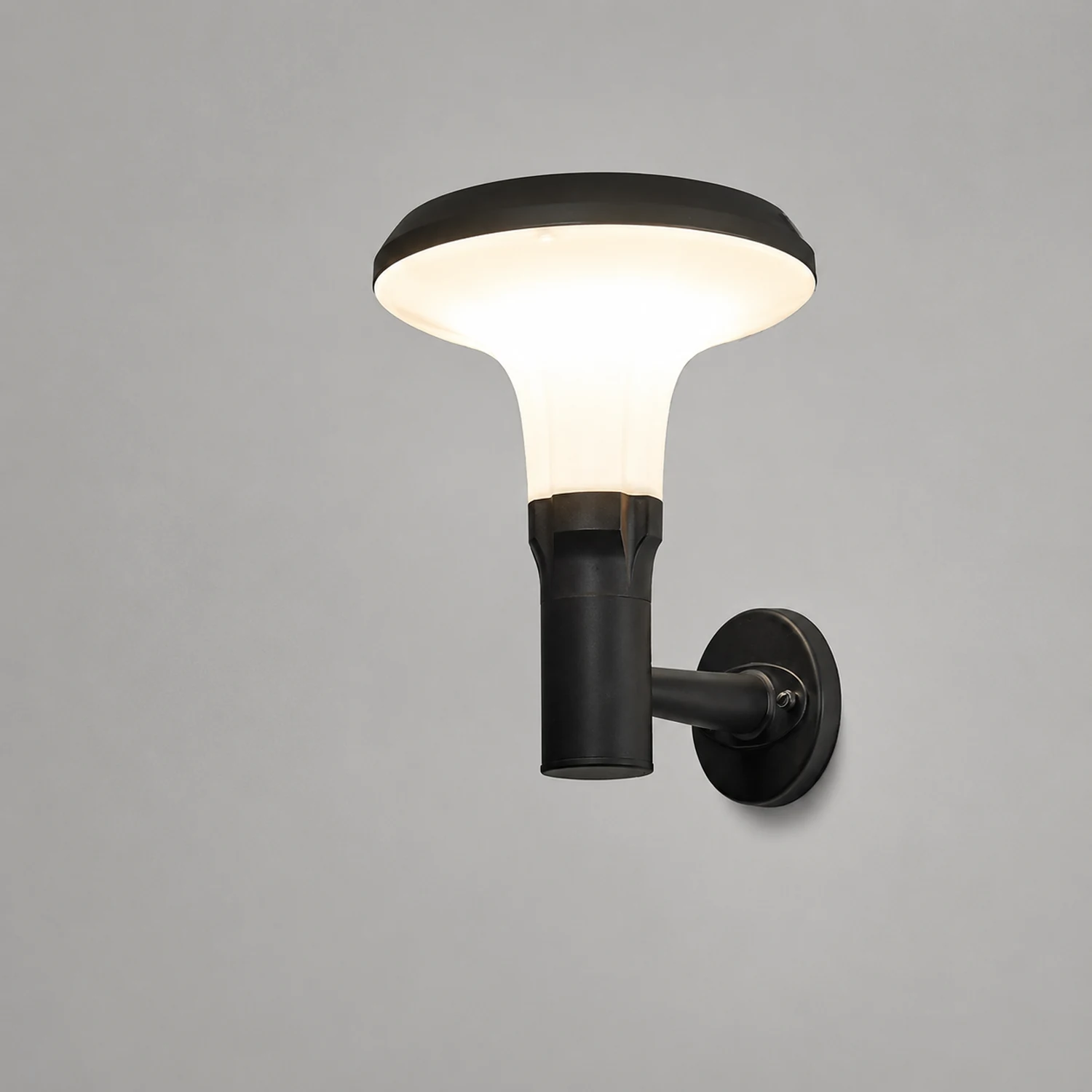 Round Flower LED Waterproof Black Modern Solar Wall Lamp Wall Sconces Lighting - Lumpaz