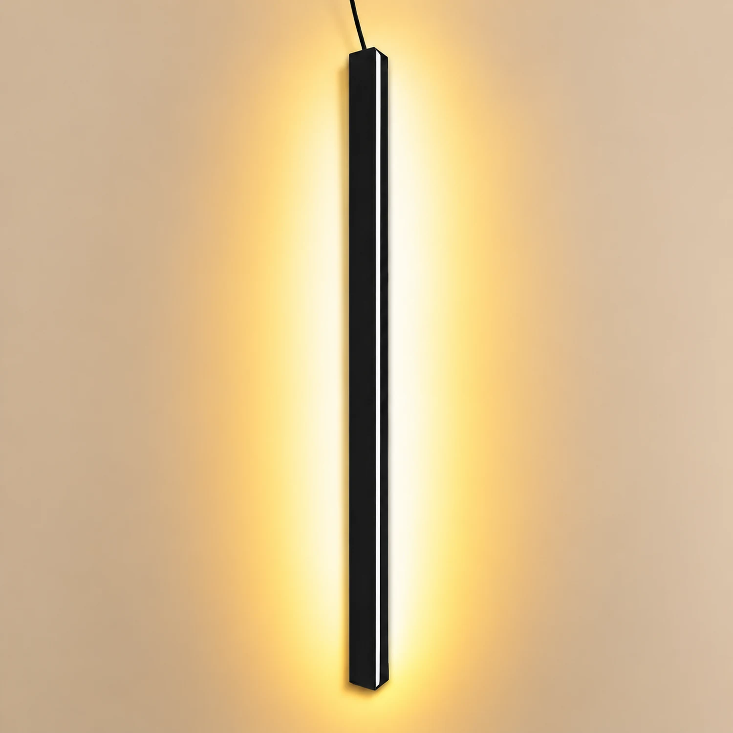 Minimalist Long Strip LED Waterproof Black Modern Solar Wall Sconce Lighting - Lumpaz