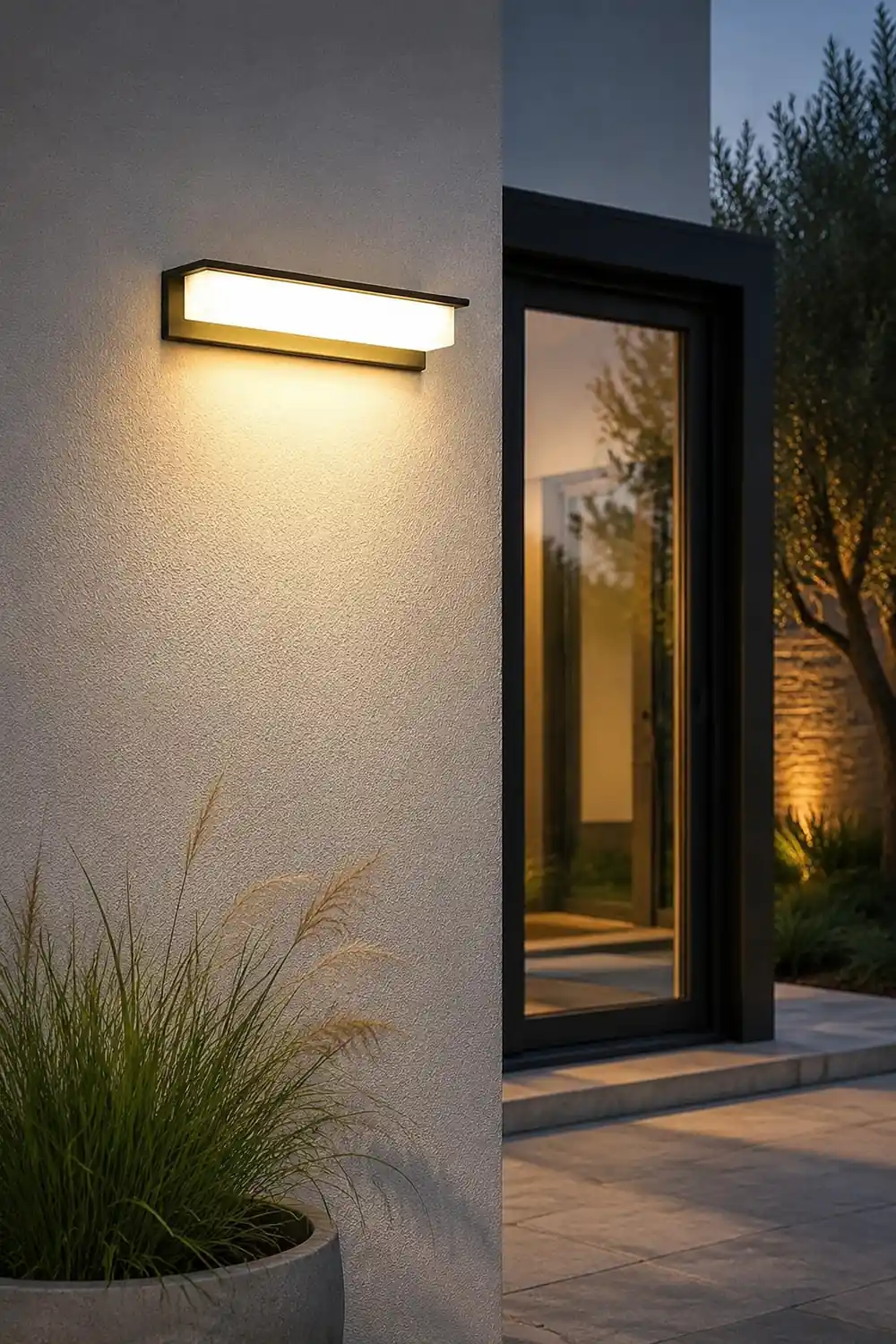 Minimalist Rectangular Waterproof LED Modern Solar Wall Lamp Exterior Lights - Lumpaz