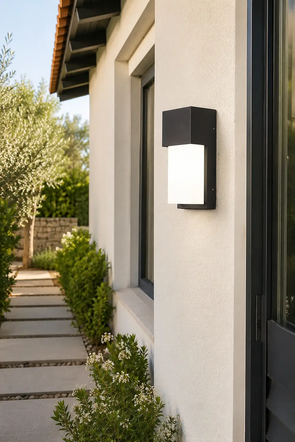 Rectangular Waterproof LED 10W Black Modern Outdoor Wall Light Fixture - Lumpaz
