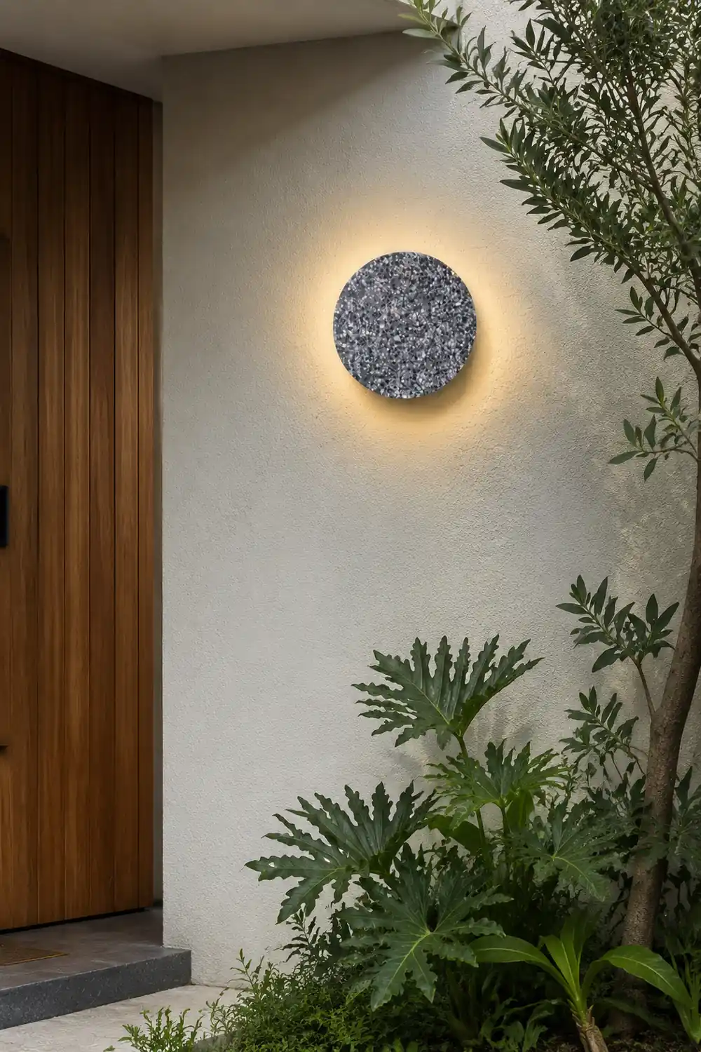 Circular Terrazzo Waterproof Minimalist Outdoor Wall Lights Porch Lights - Lumpaz