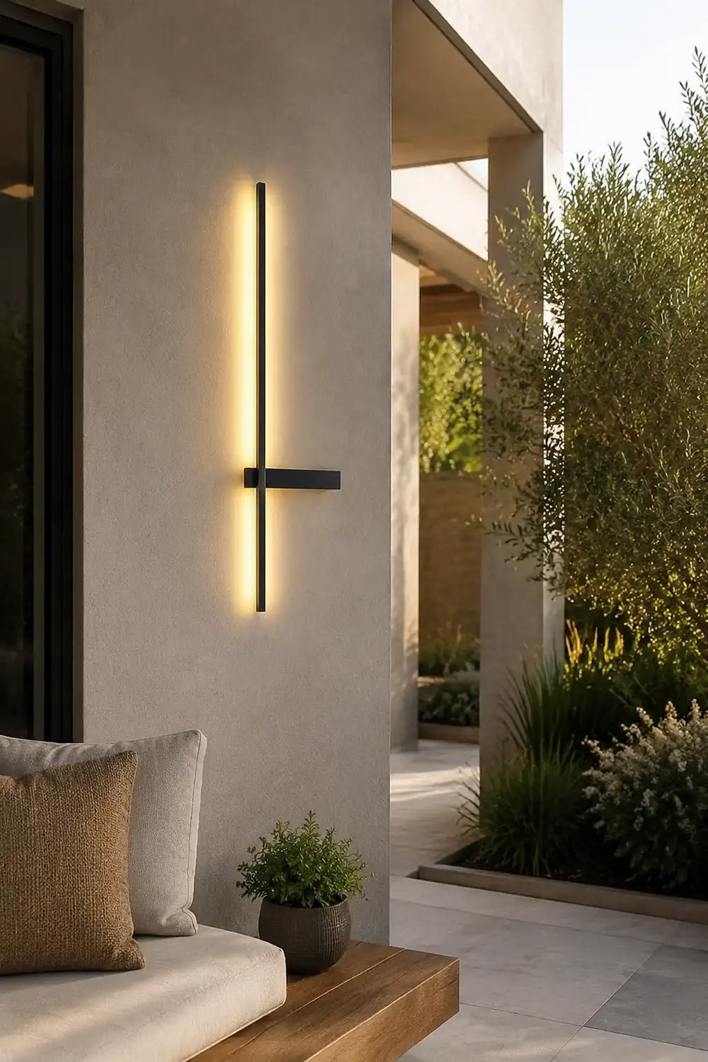 Interlaced Line Strips Waterproof Led Black Modern Outdoor Wall Lights - Lumpaz