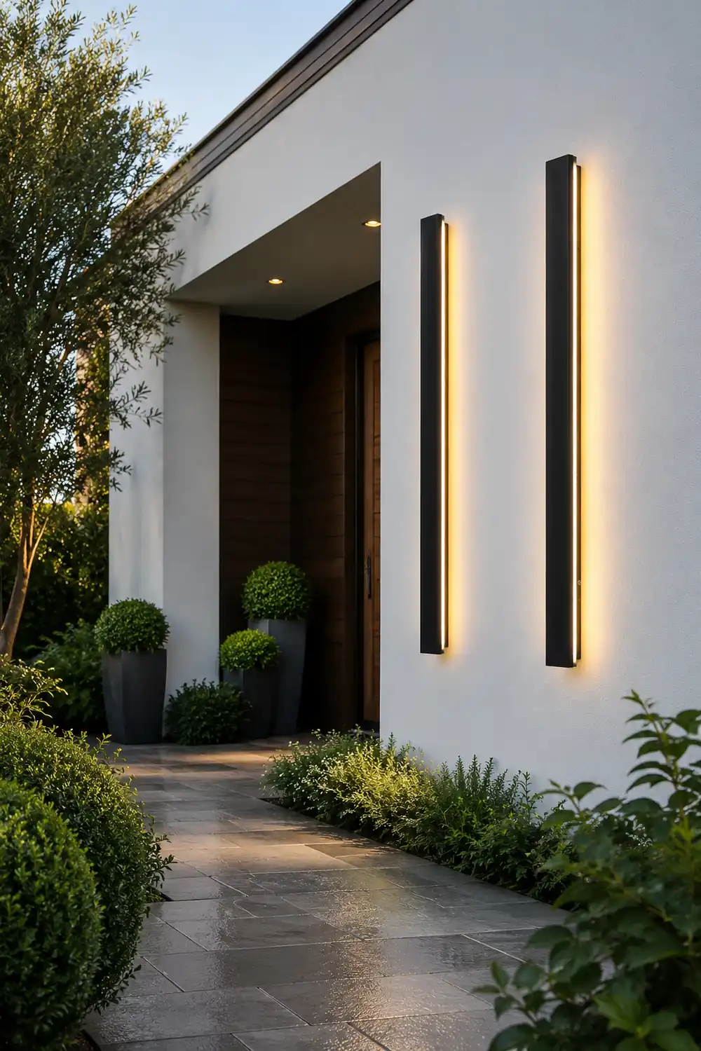 Outdoor Long Strip Waterproof Metal Black Modern Outdoor Wall Lights - Lumpaz