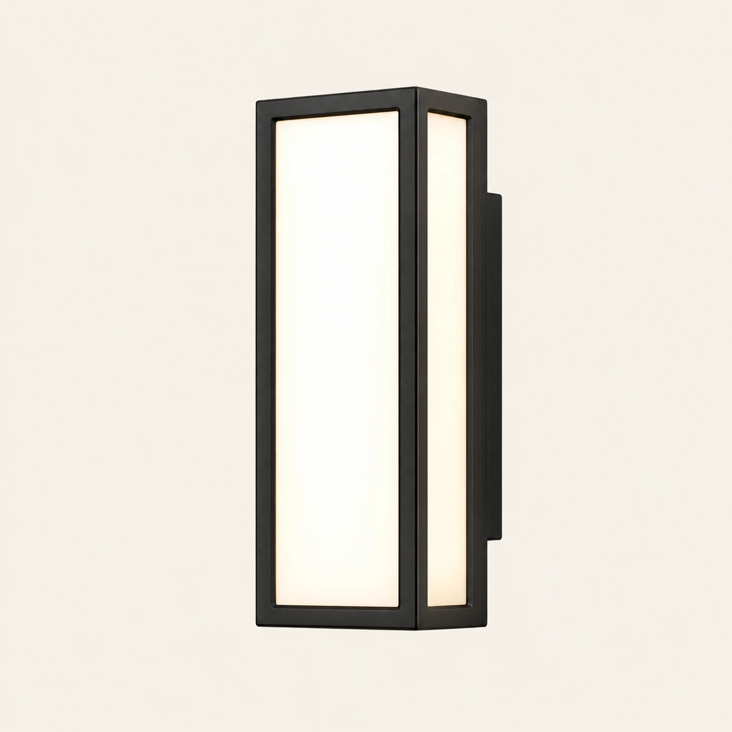 Rectangle LED Waterproof Motion Sensor Black Modern Wall Sconce Lighting - Lumpaz