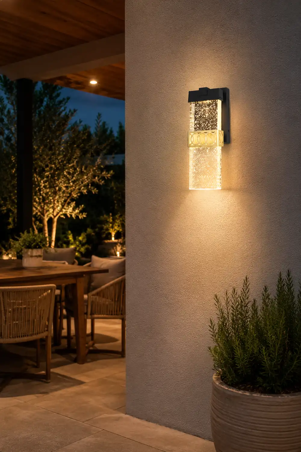Bubbles Crystal LED Waterproof Black Simple Modern Outdoor Wall Lights - Lumpaz