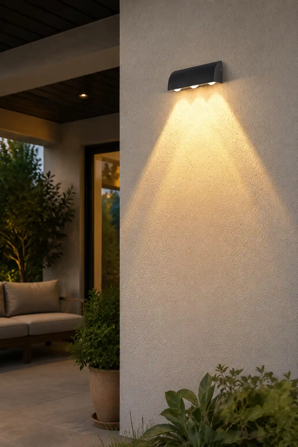 Outdoor Minimalist LED Waterproof Wall Light for Courtyard Balcony Foyer - Lumpaz