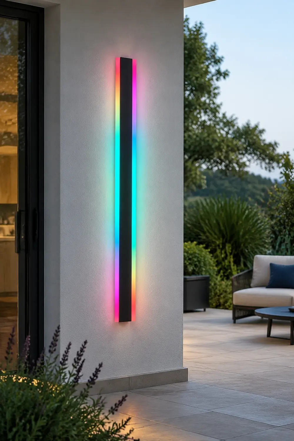 Long Strip Waterproof LED RGB Multi Color Modern Outdoor Sconces - Lumpaz