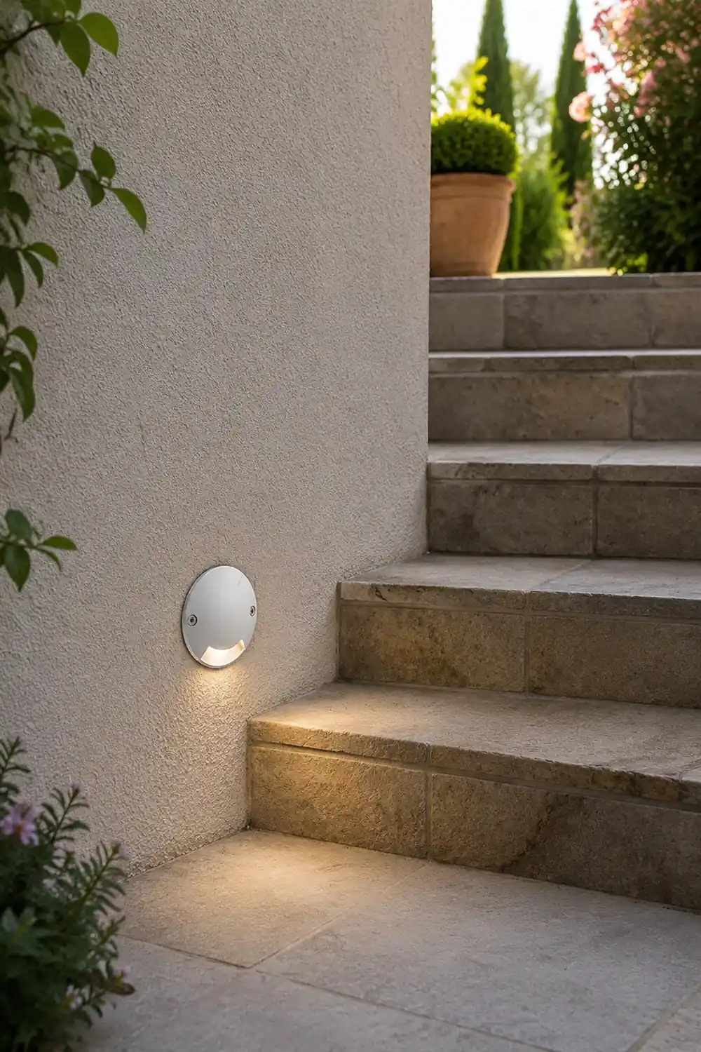 Round DC12V LED Waterproof Mdern Outdoor Step Lights Deck Stair Lights - Lumpaz