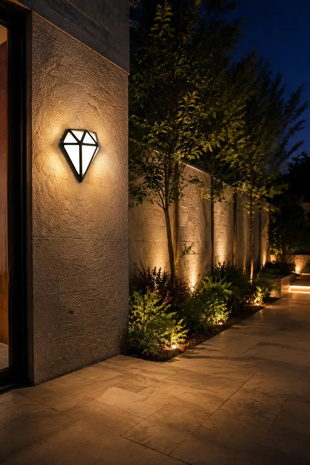 Rhombus Diamonds LED Waterproof Modern Porch Lights Outdoor Wall Lights - Lumpaz