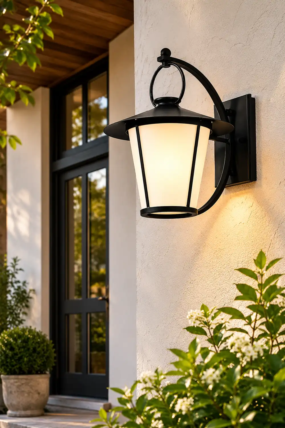 Waterproof Creative Round Glass Shade American Style Outdoor Wall Lamp - Lumpaz