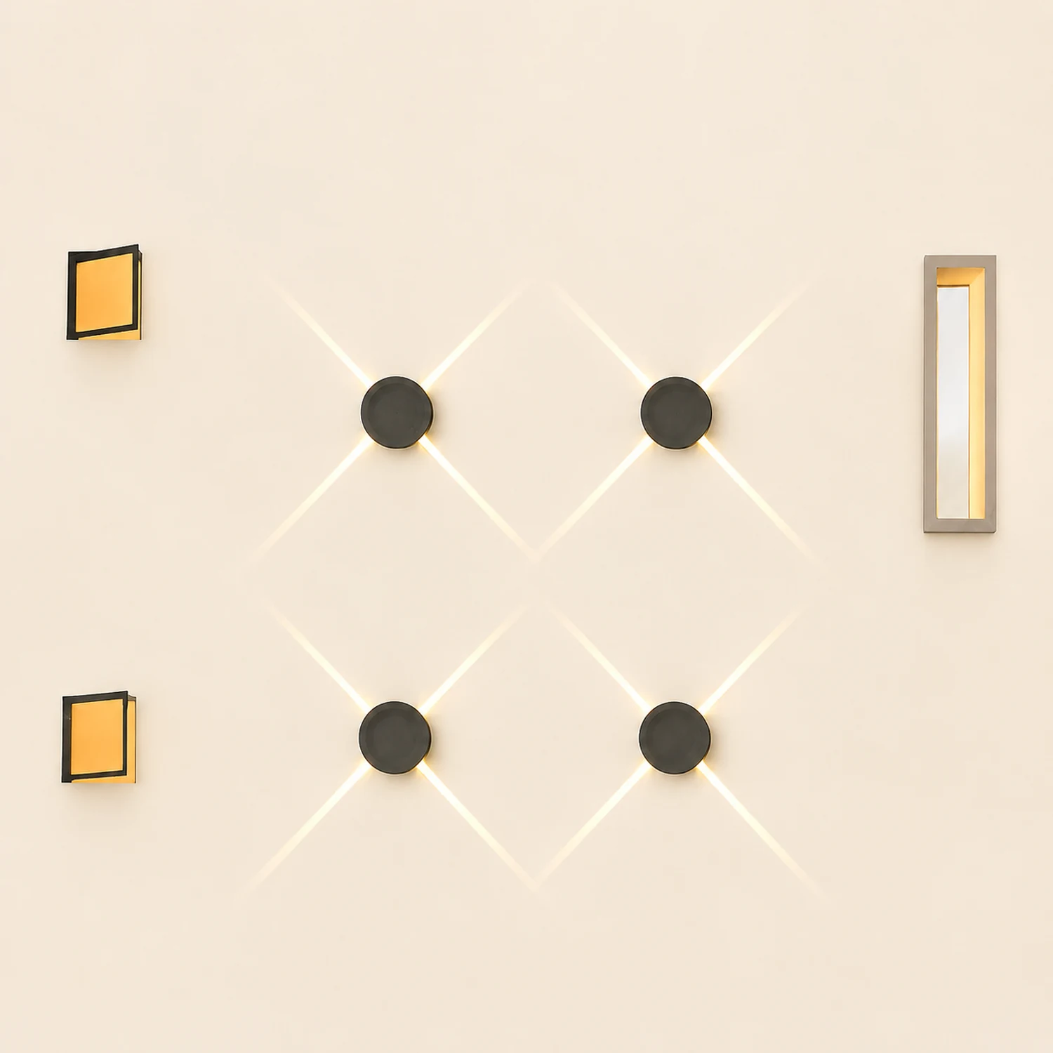 Round Square LED 12W Cross Star Lights Waterproof Modern Wall Lamp - Lumpaz