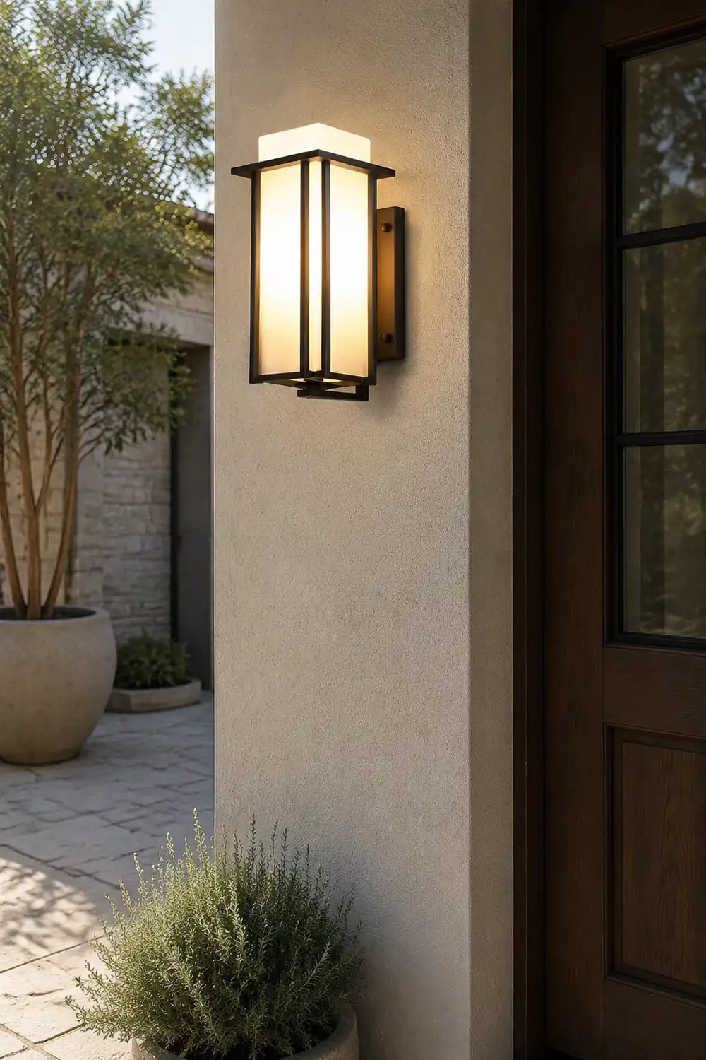 Square Waterproof LED Black Retro Outdoor Wall Lamp Exterior Lights - Lumpaz