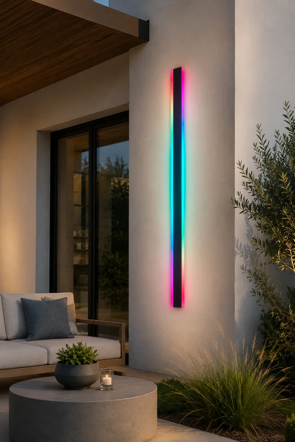 Long Strip Waterproof LED RGB Multi Color Modern Outdoor Sconces - Lumpaz