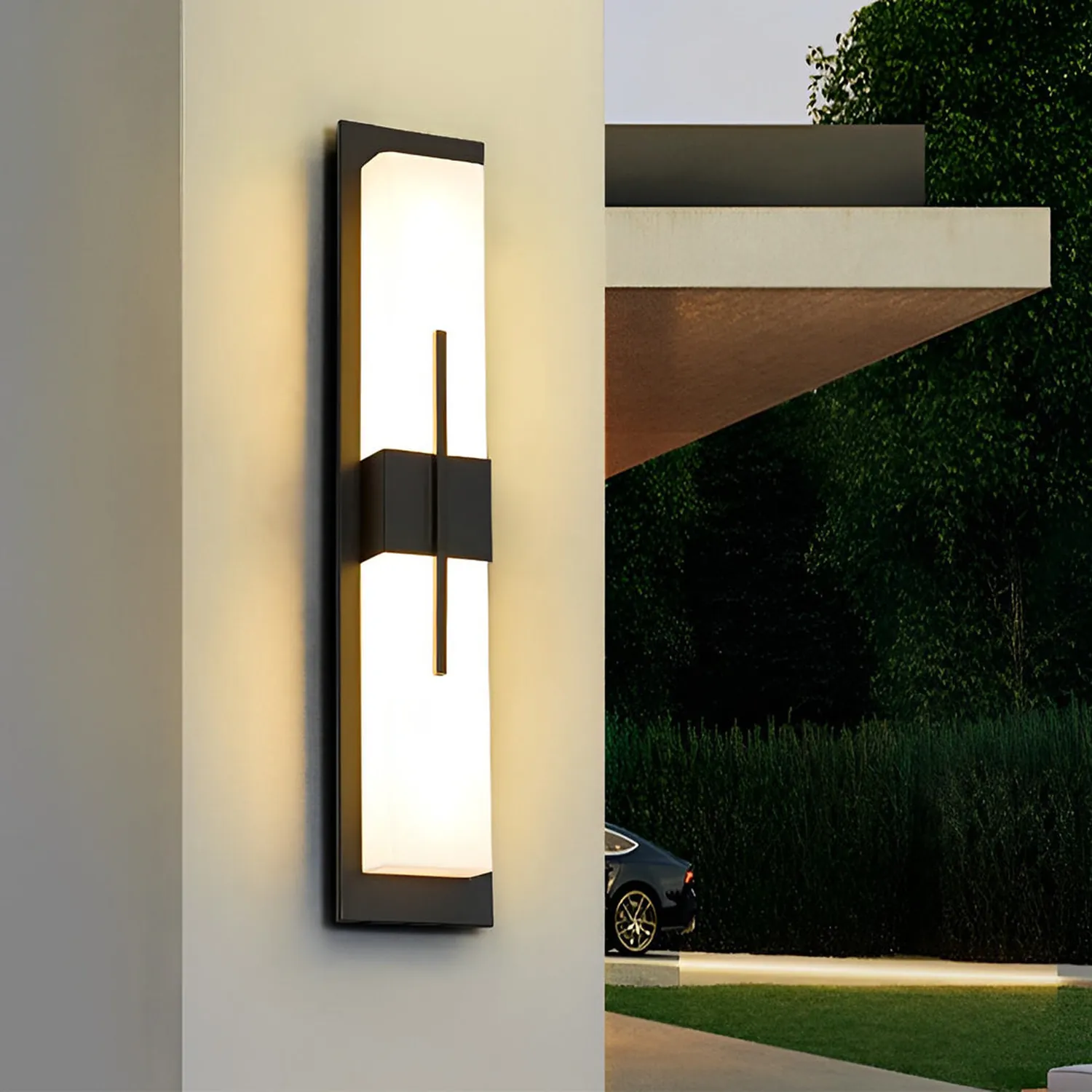 Creative Rectangular LED Waterproof Black Modern Outdoor Wall Lamp - Lumpaz