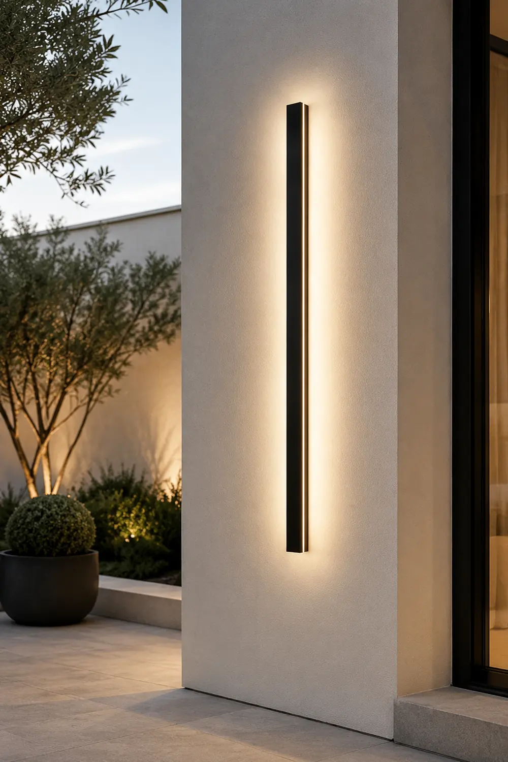 Outdoor Waterproof Long Strip Metal Black Modern LED Outdoor Wall Lights - Lumpaz