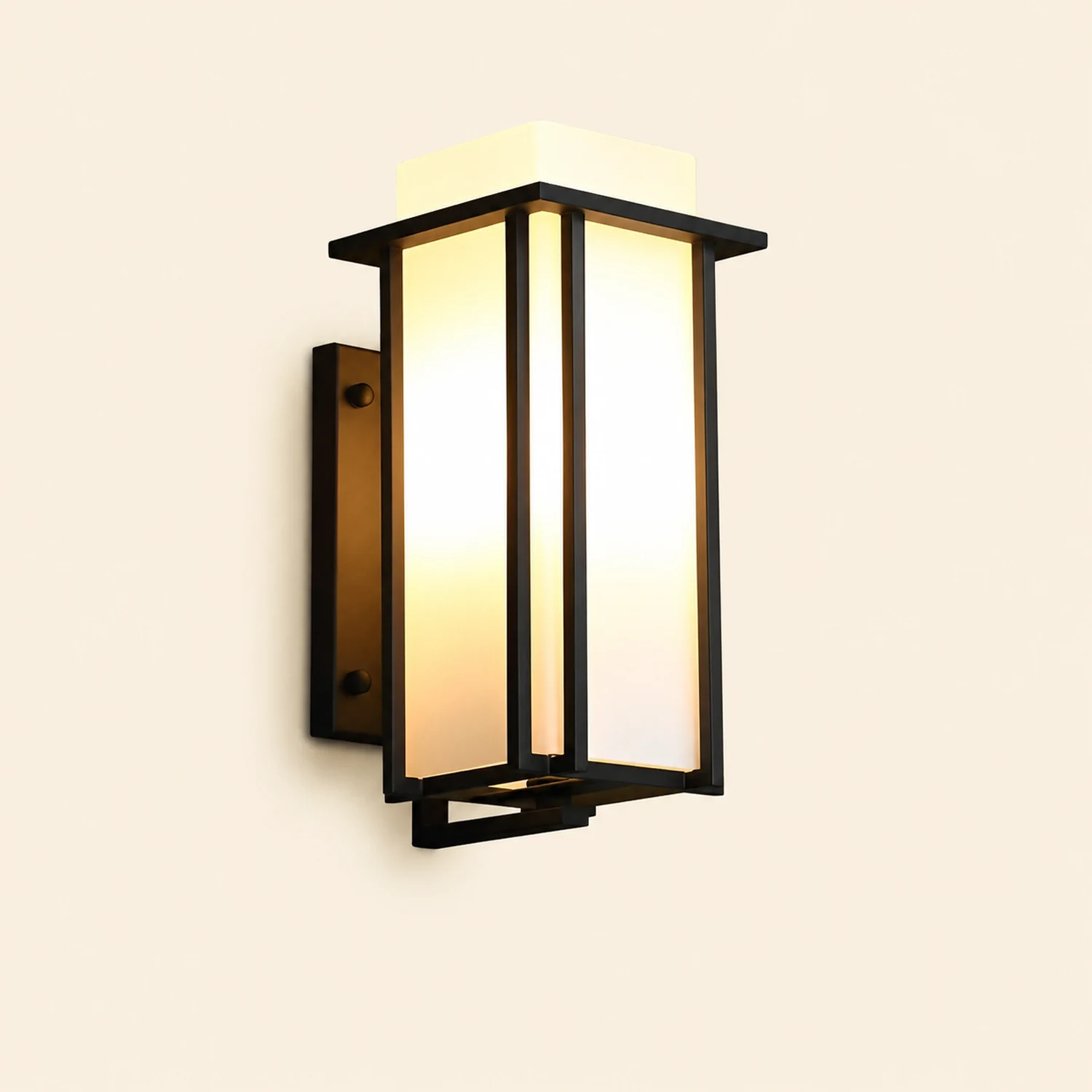 Square Waterproof LED Black Retro Outdoor Wall Lamp Exterior Lights - Lumpaz
