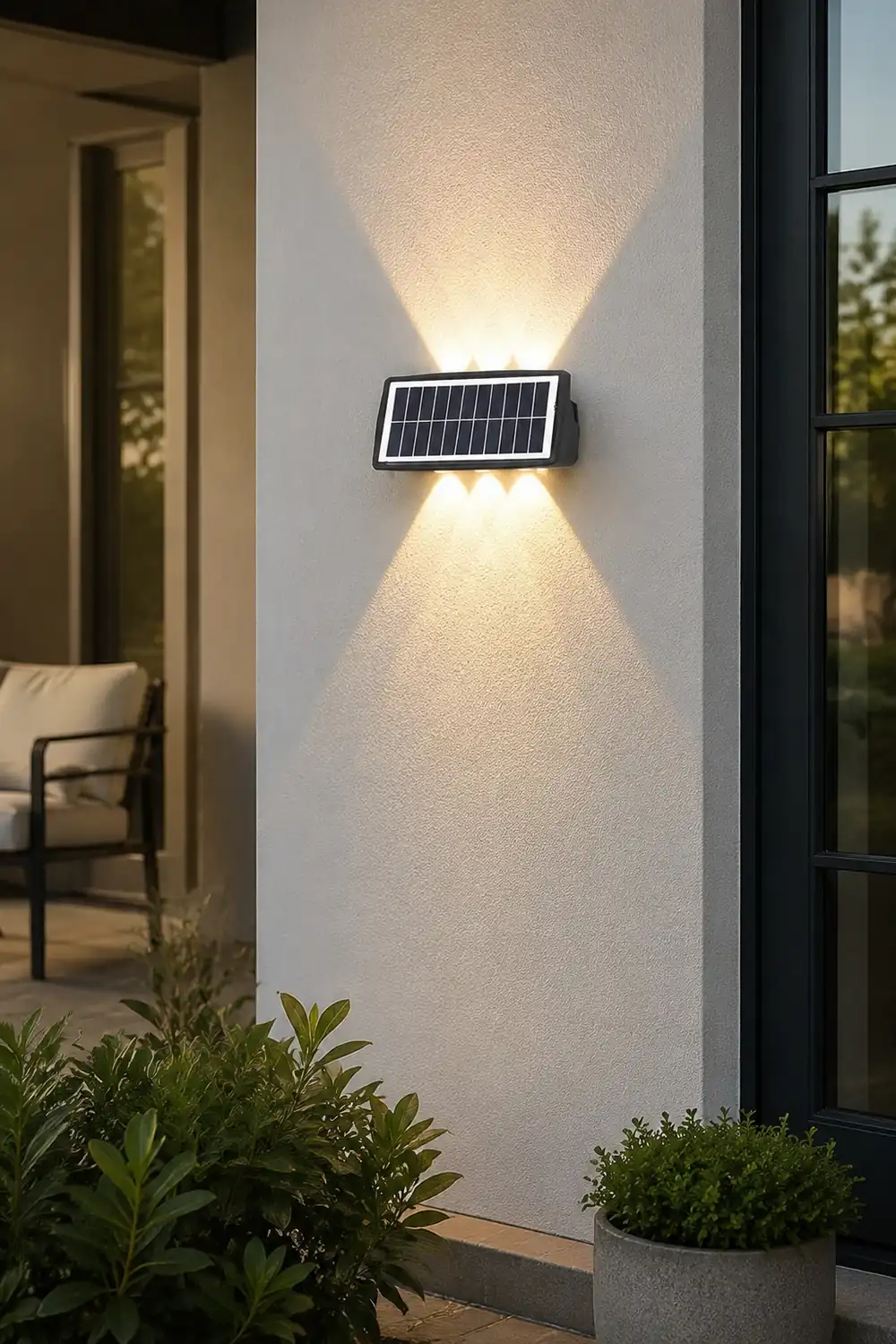 Rectangular Up and Down Lights LED Waterproof Black Modern Wall Lamp - Lumpaz