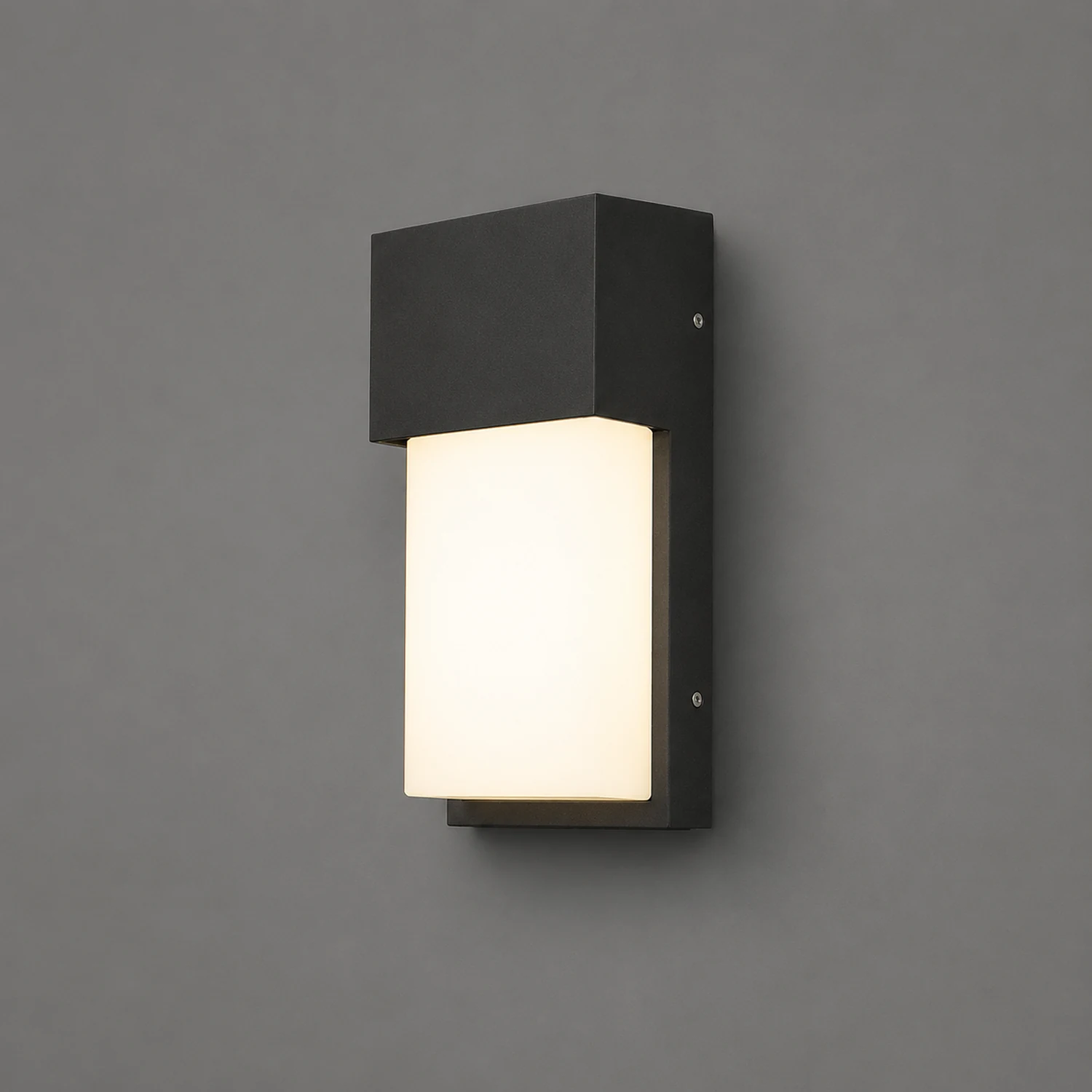 Rectangular Waterproof LED 10W Black Modern Outdoor Wall Light Fixture - Lumpaz