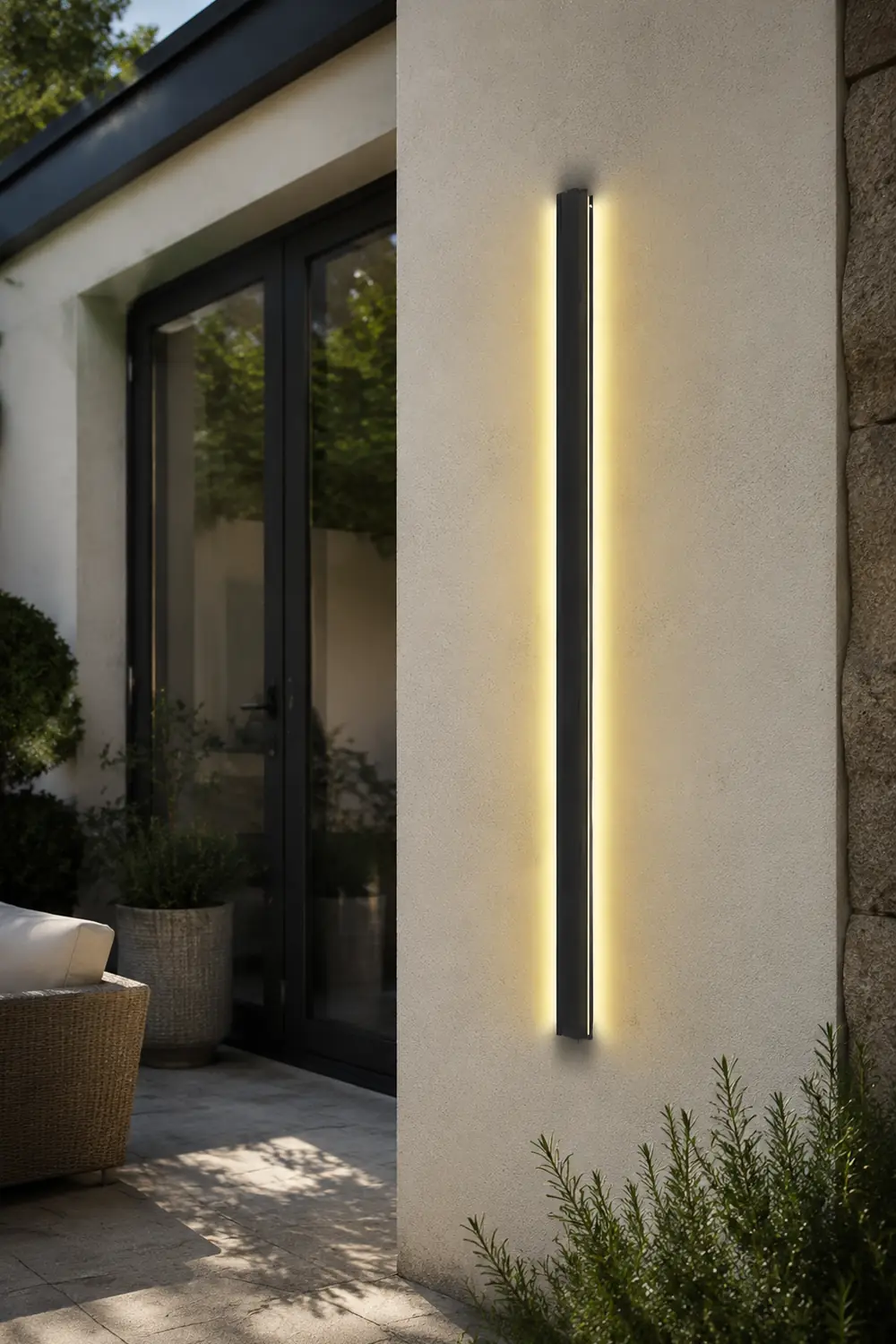 Long Strip LED Waterproof Black Minimalist Outdoor Wall Lights Exterior Lights - Lumpaz