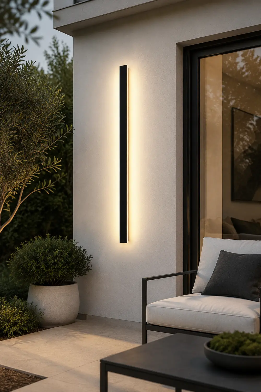 Outdoor Waterproof Long Strip Metal Black Modern LED Outdoor Wall Lights - Lumpaz