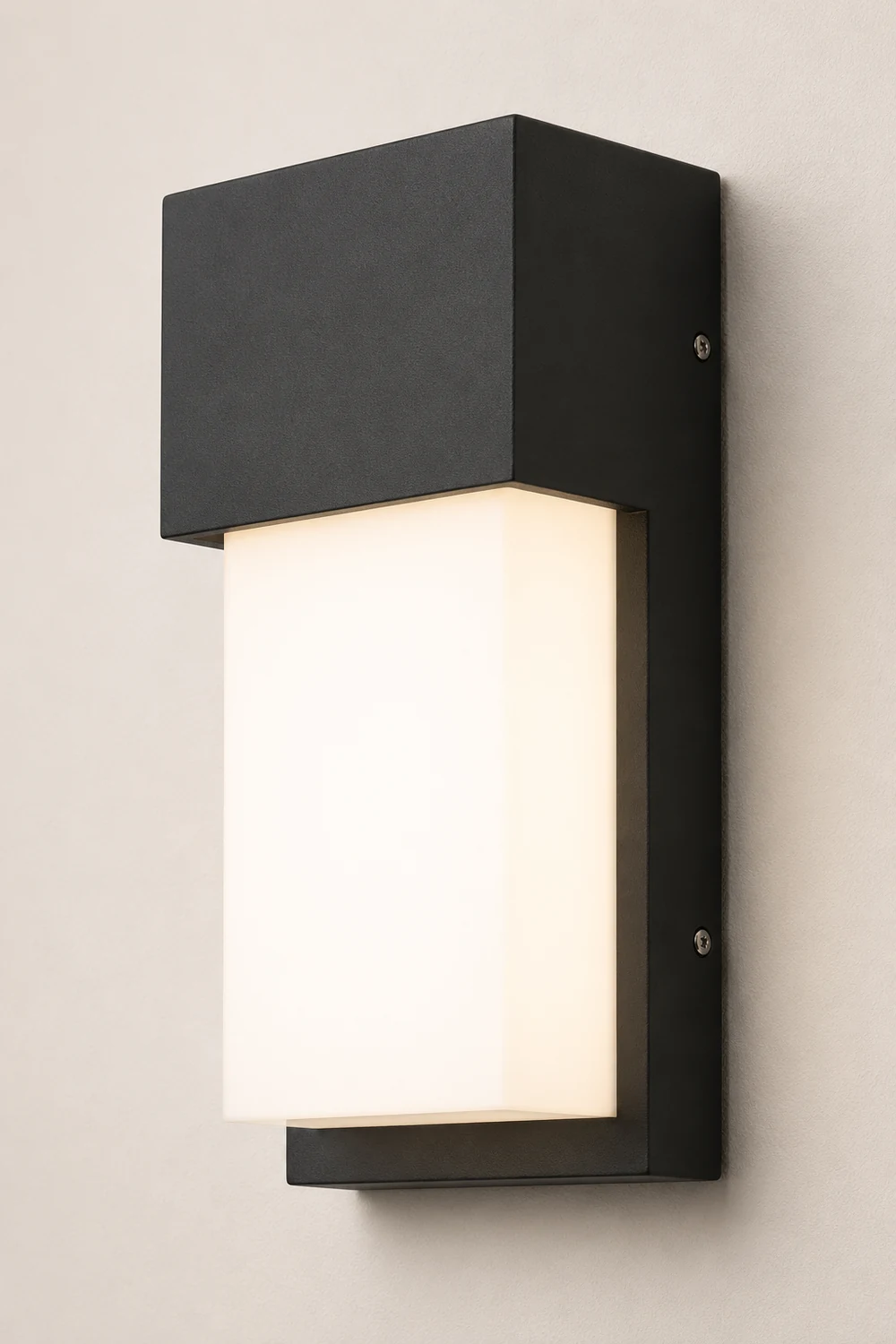 Rectangular Waterproof LED 10W Black Modern Outdoor Wall Light Fixture - Lumpaz