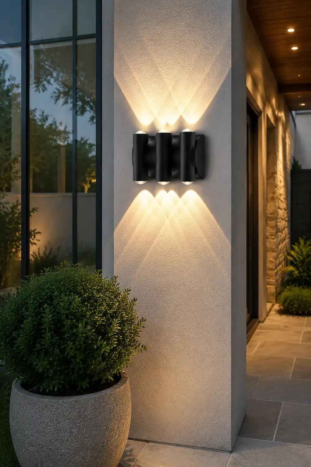 Up and Down Light LED Waterproof Black Modern Wall Washer Light Wall Lamp - Lumpaz