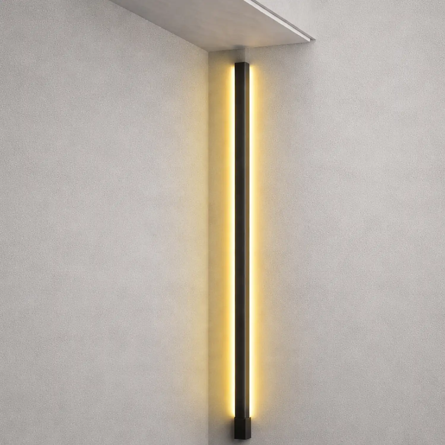 LED Long Strip Metal Waterproof Black Minimalist Outdoor Wall Lights - Lumpaz