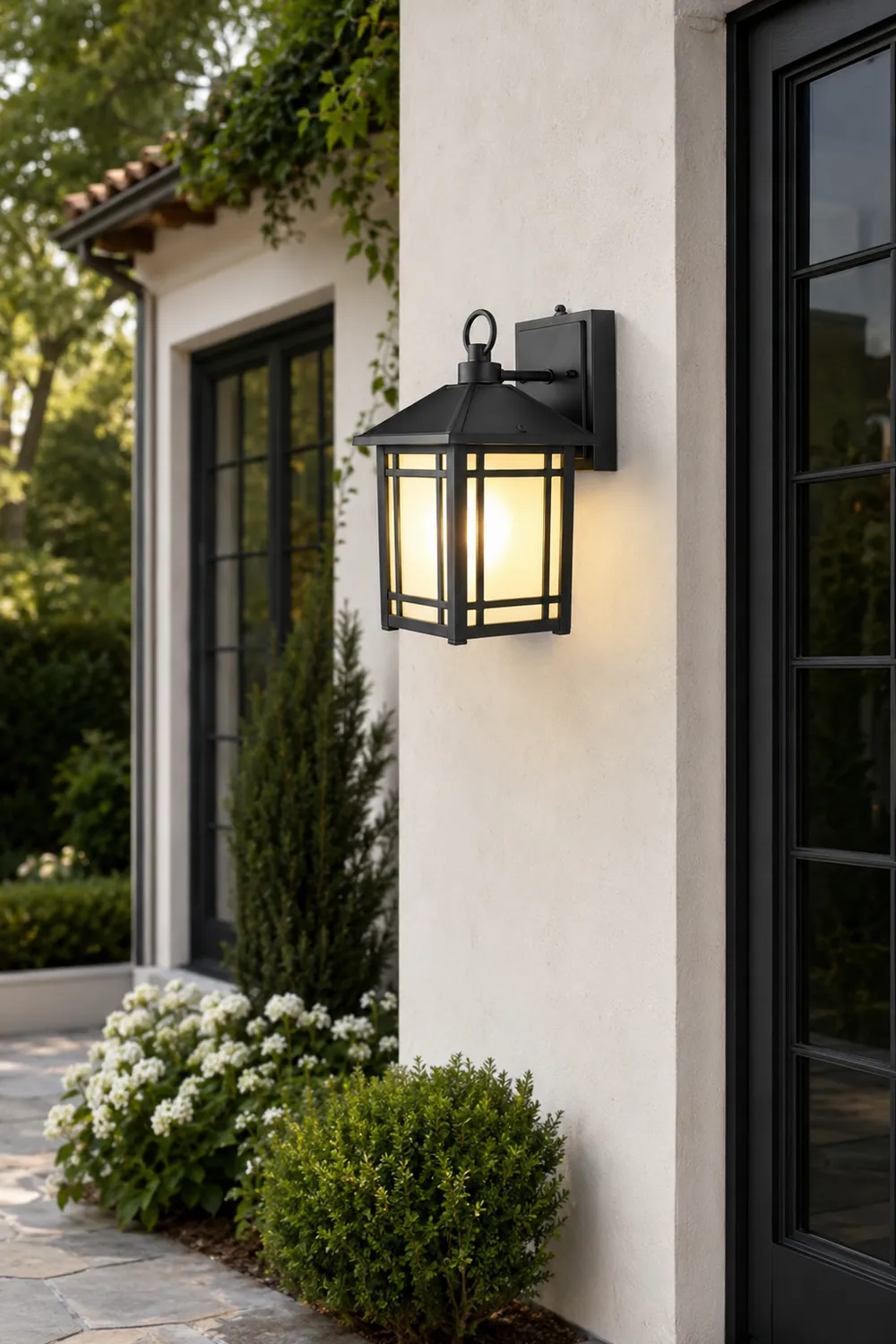 LED Outdoor Induction Exterior Wall Light Waterproof Wall Light with Light Sensing - Lumpaz