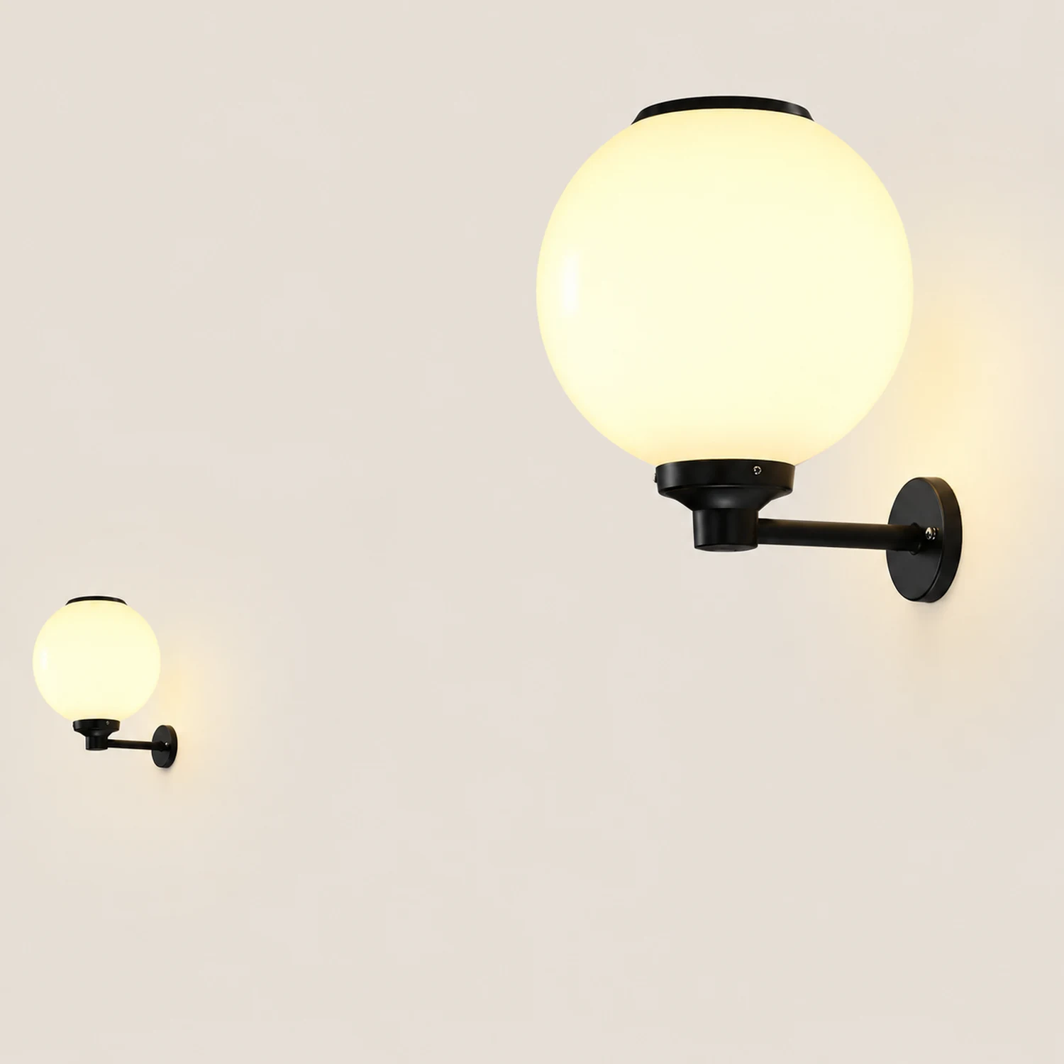 Round Three Step Dimming LED Modern Solar Wall Lights Outdoor Wall Lamp - Lumpaz