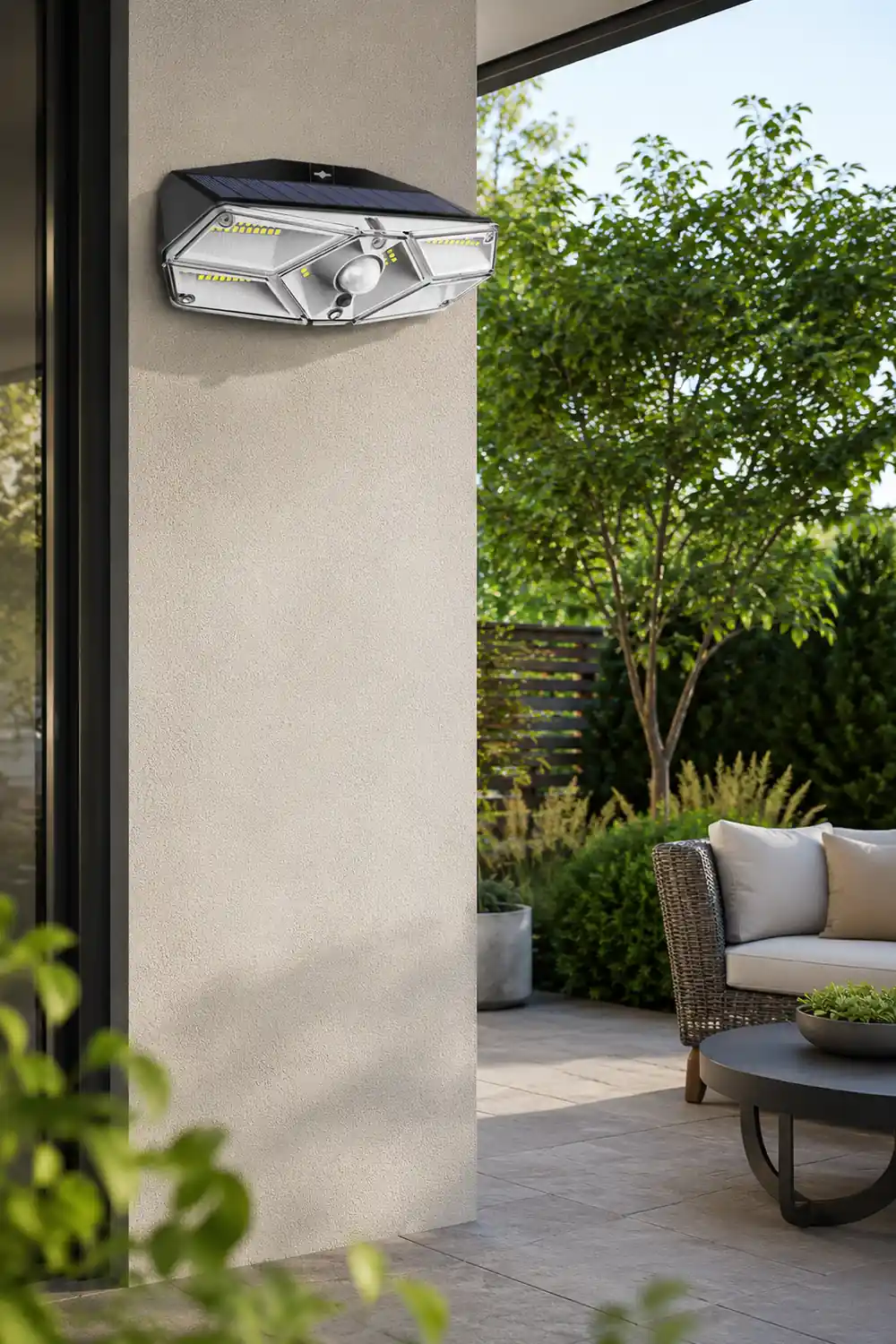 Solar Energy Wall Lamp Motion Sensor LED Outdoor Wall Sconces Lighting - Lumpaz
