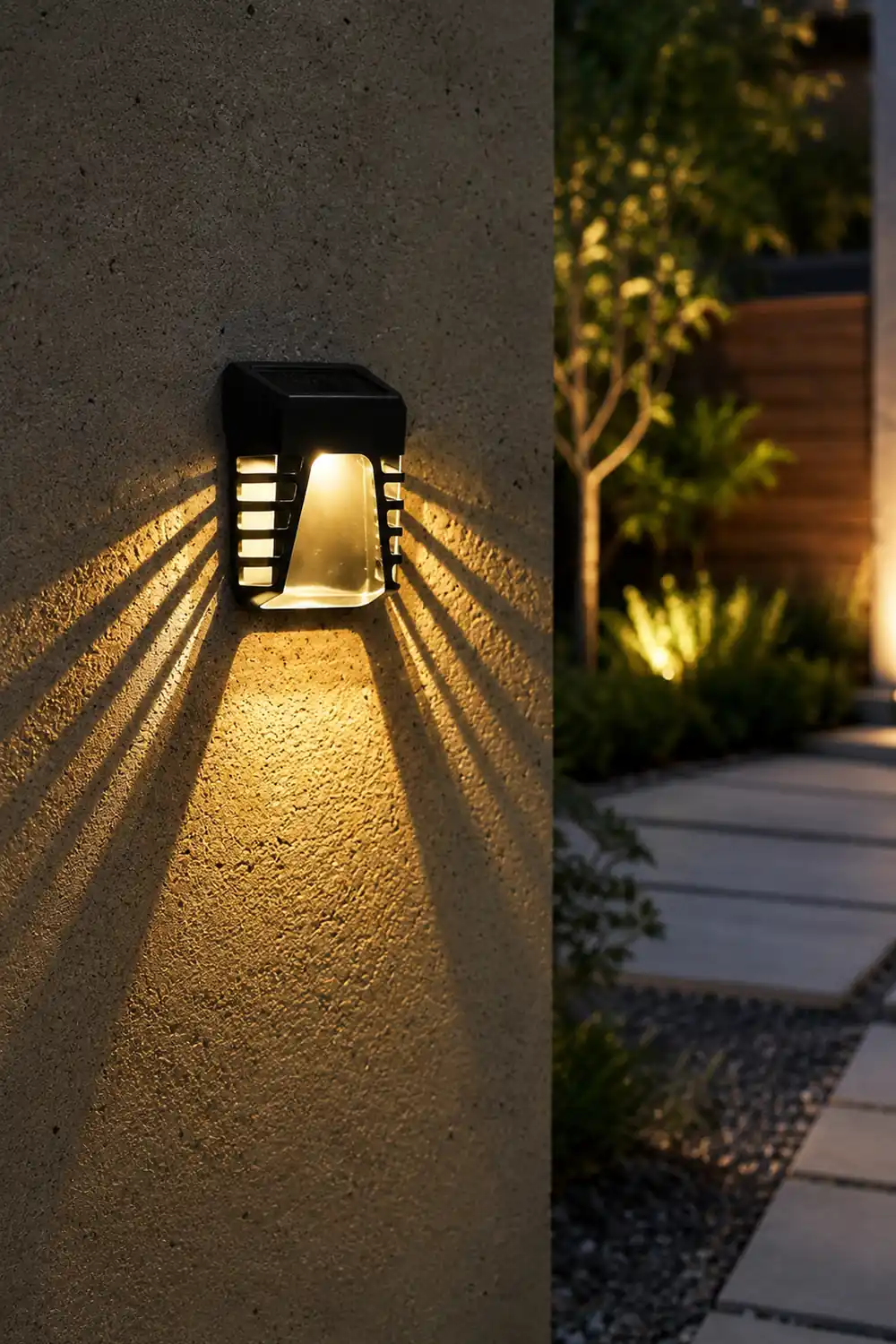 Waterproof Intelligent LED Black Modern Solar Outdoor Wall Lights - Lumpaz