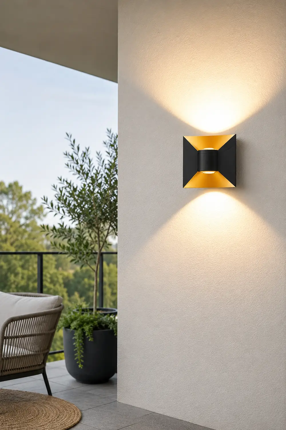 Square Up and Down Lights 6W LED Waterproof Modern Outdoor Sconces - Lumpaz
