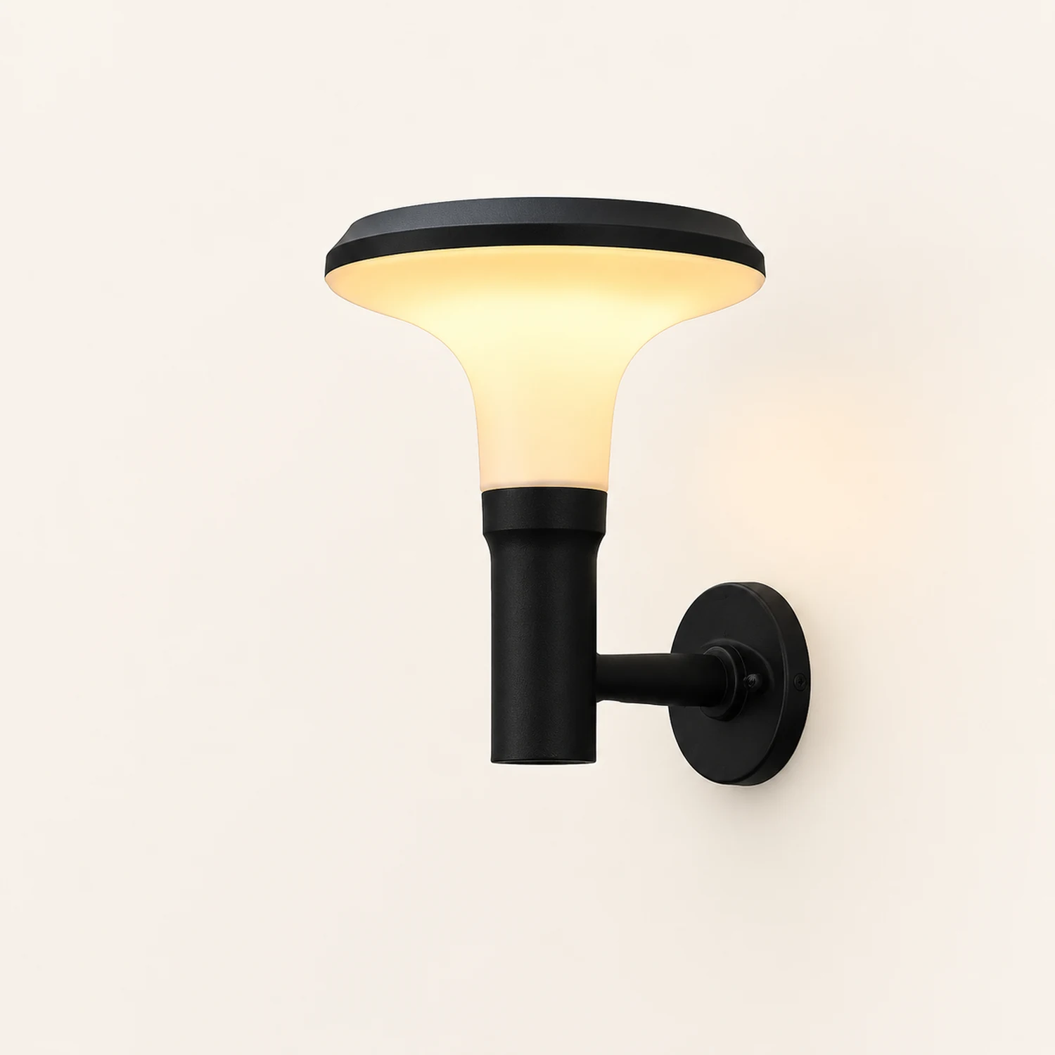 Round Flower LED Waterproof Black Modern Solar Wall Lamp Wall Sconces Lighting - Lumpaz
