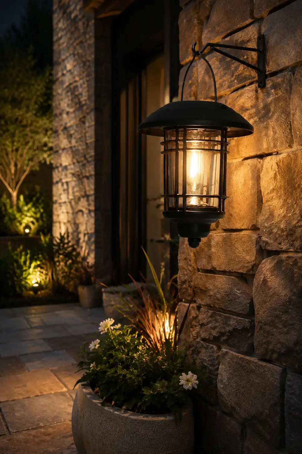 Industrial Style Solar Outdoor Wall Lights Wall Sconce Lighting LED Wall Lamp - Lumpaz