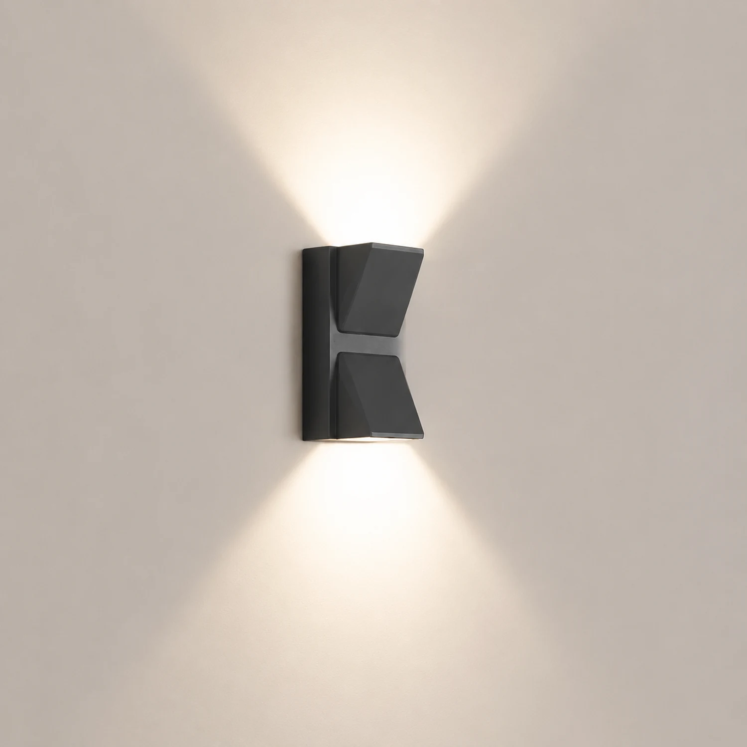 Waterproof LED Up And Down Lighting Black Modern Outdoor Wall Lights - Lumpaz