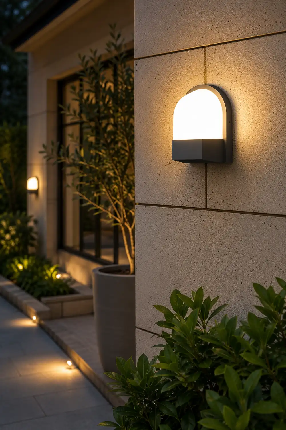 Minimalist Waterproof LED Dark Gray Modern Outdoor Wall Lamp Exterior Lights - Lumpaz