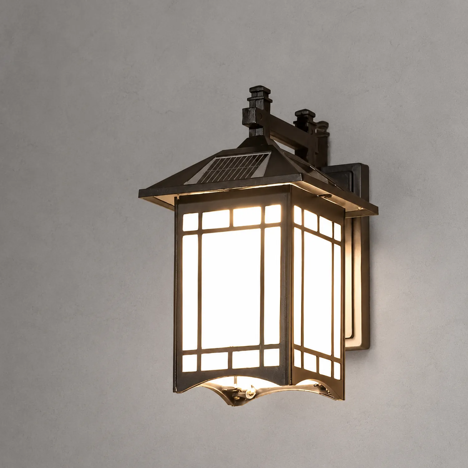 Retro Waterproof LED Vintage Solar Wall Lamp with Remote Wall Sconce Lighting - Lumpaz