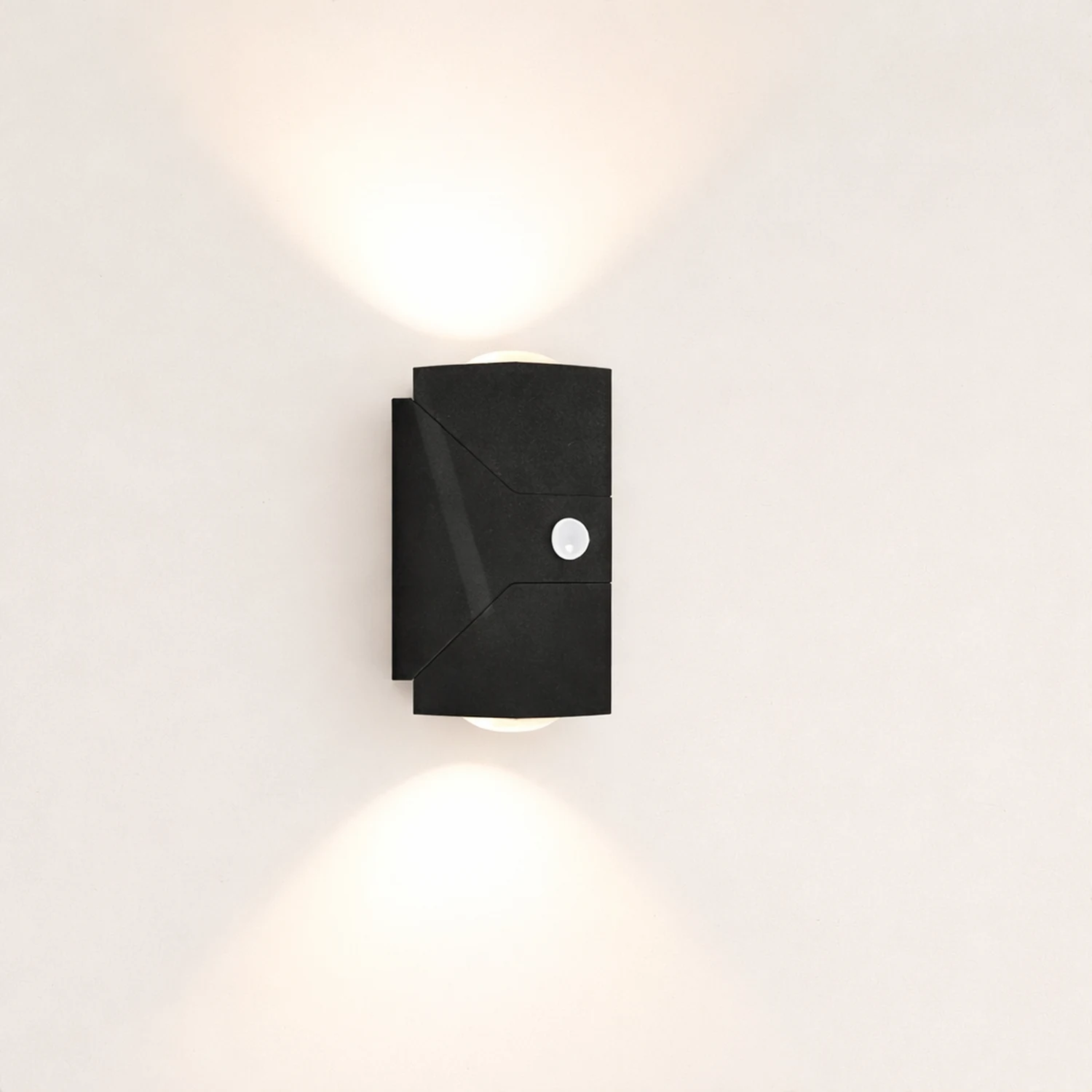Adjustable Up and Down Light Motion Sensor Waterproof Black Wall Lamp - Lumpaz