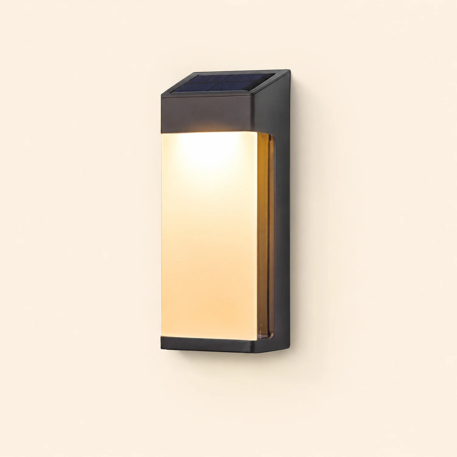 2 Pcs Rectangular LED Light-controlled Waterproof Outdoor Solar Sconce Lighting - Lumpaz