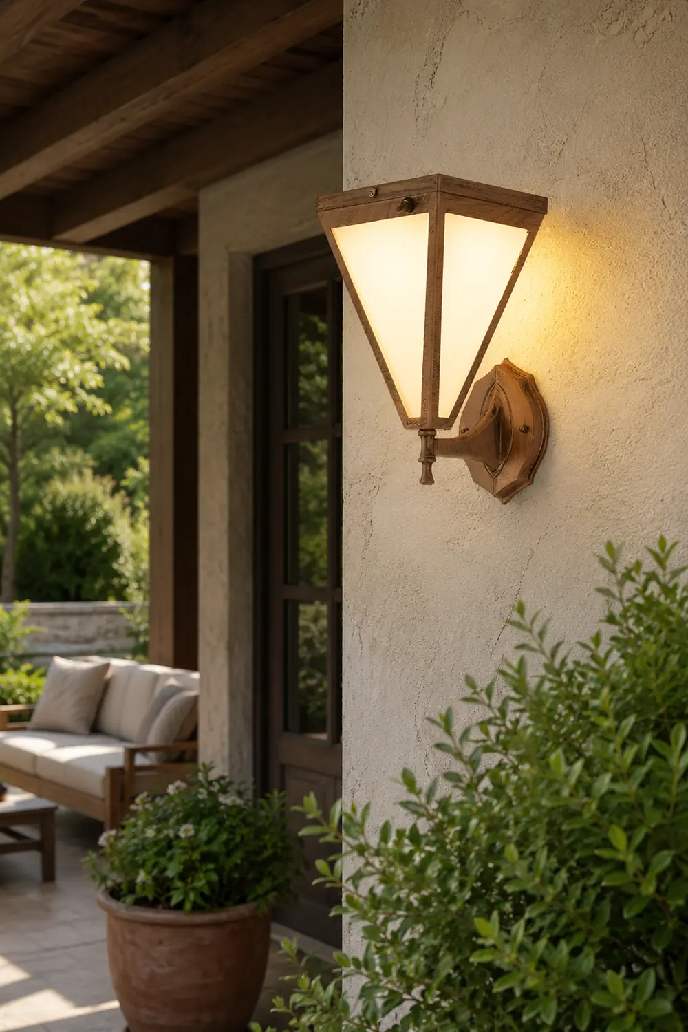 Retro Dimmable LED Waterproof Modern Solar Plug in Wall Sconce Wall Lamp - Lumpaz