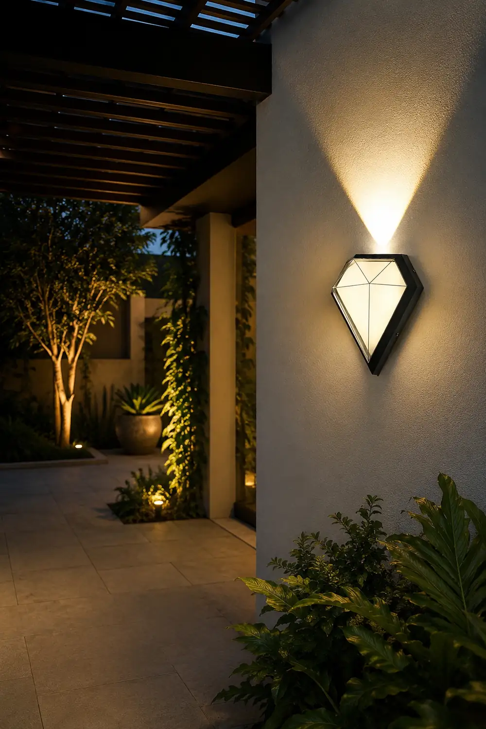 Creative Geometric LED Waterproof Black Modern Wall Lamp Exterior Lights - Lumpaz