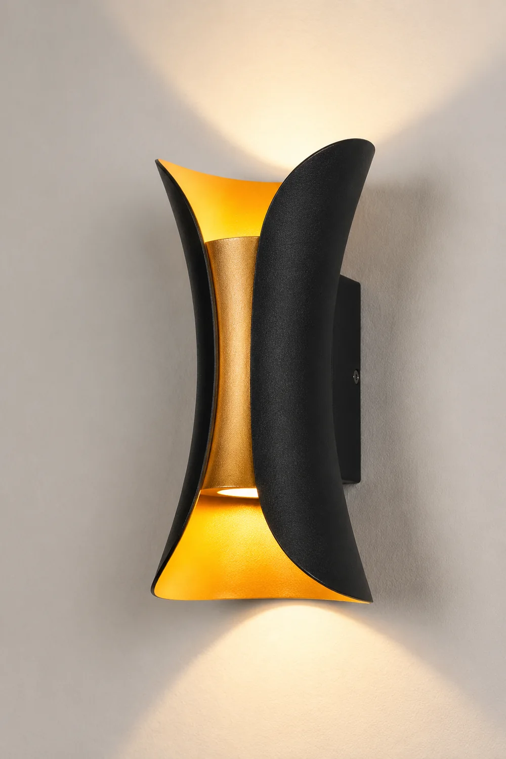 Curved LED Up and Down Lighting Waterproof Modern Outdoor Wall Lights - Lumpaz