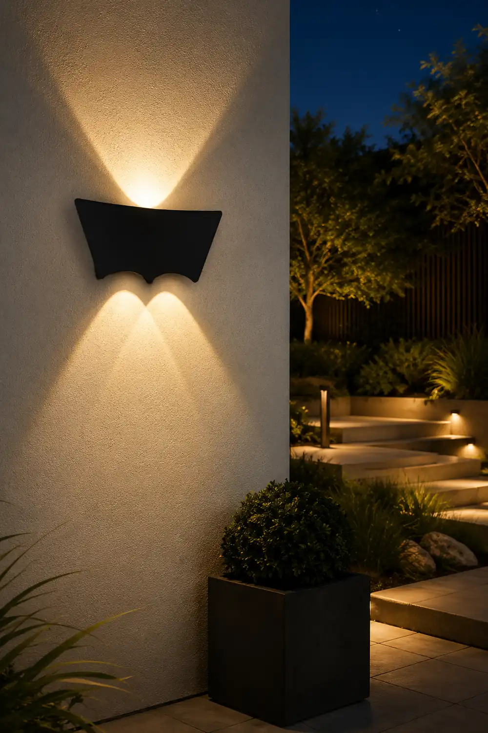 LED Up and Down Lights Waterproof Black Modern Sconce Wall Washer Light - Lumpaz