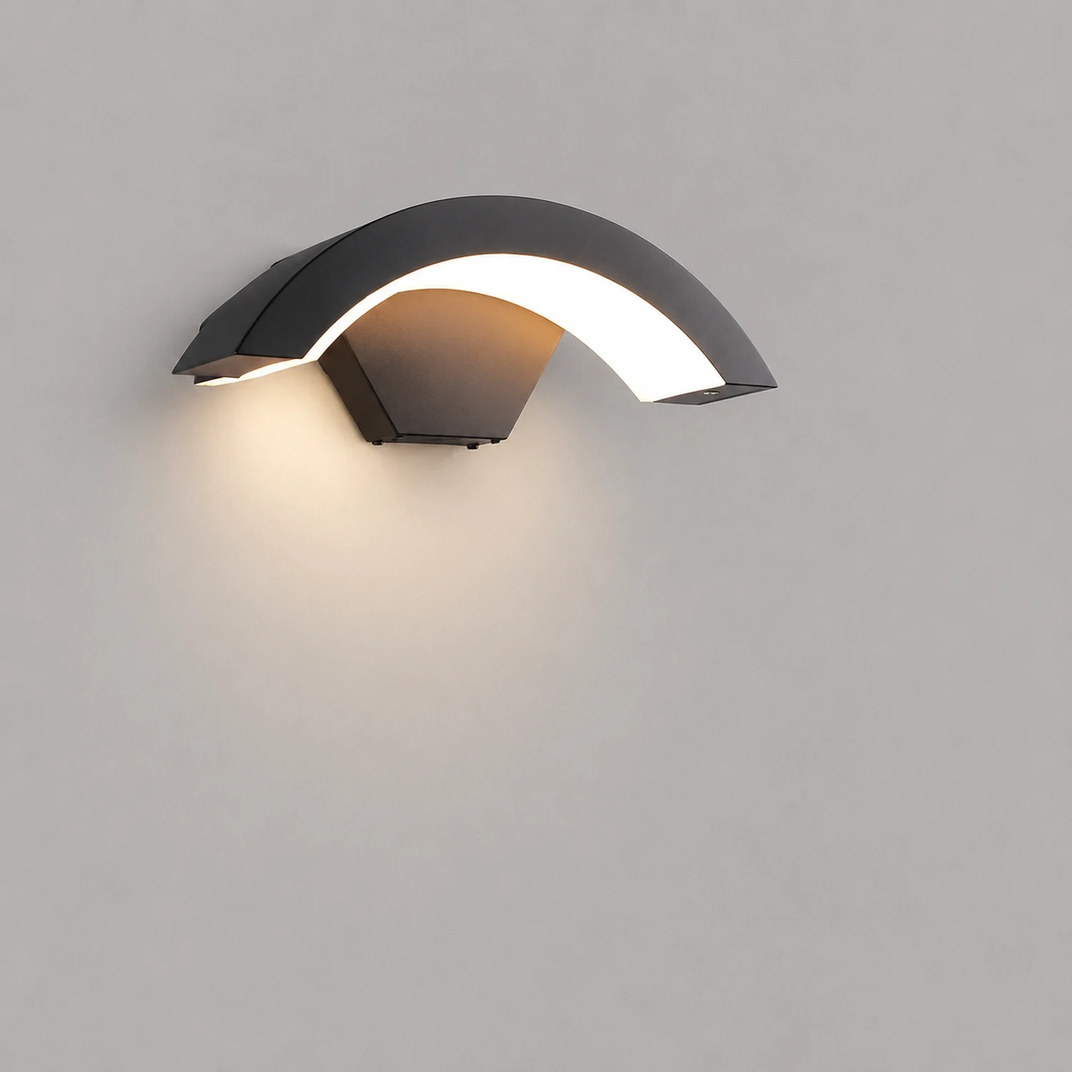 Creative Moon Curved Wall Sconce Motion Sensor Waterproof LED Wall Lamp Outdoor Indoor - Lumpaz